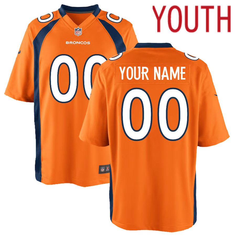 Youth Denver Broncos Nike Orange Custom Game NFL Jersey